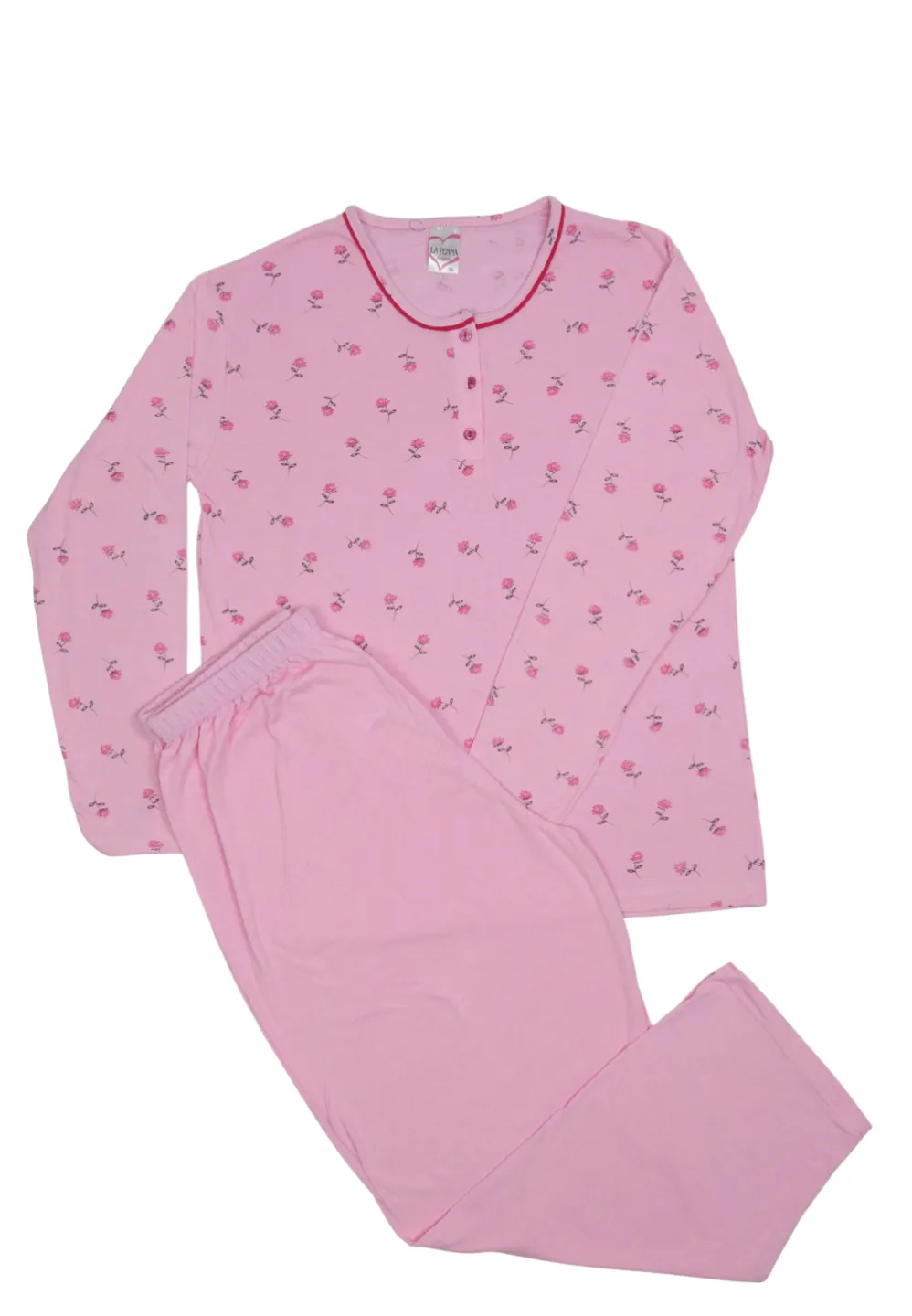 Pijama damă  din bumbac mânecă lungă și pantaloni lungi - 1