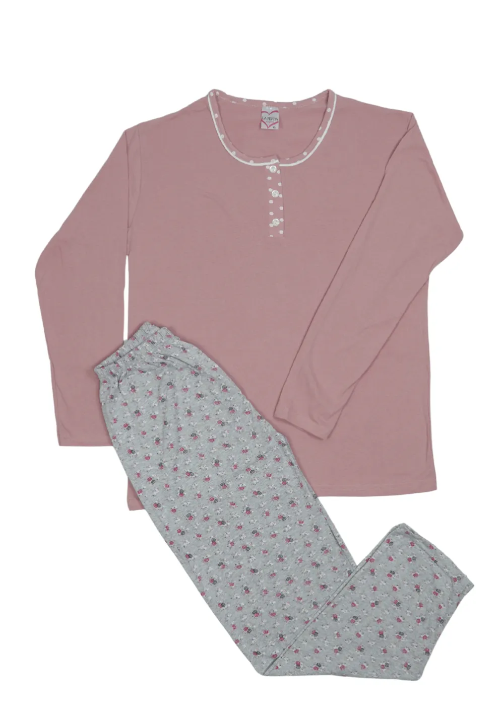 Pijama damă  din bumbac mânecă lungă și pantaloni lungi - 1