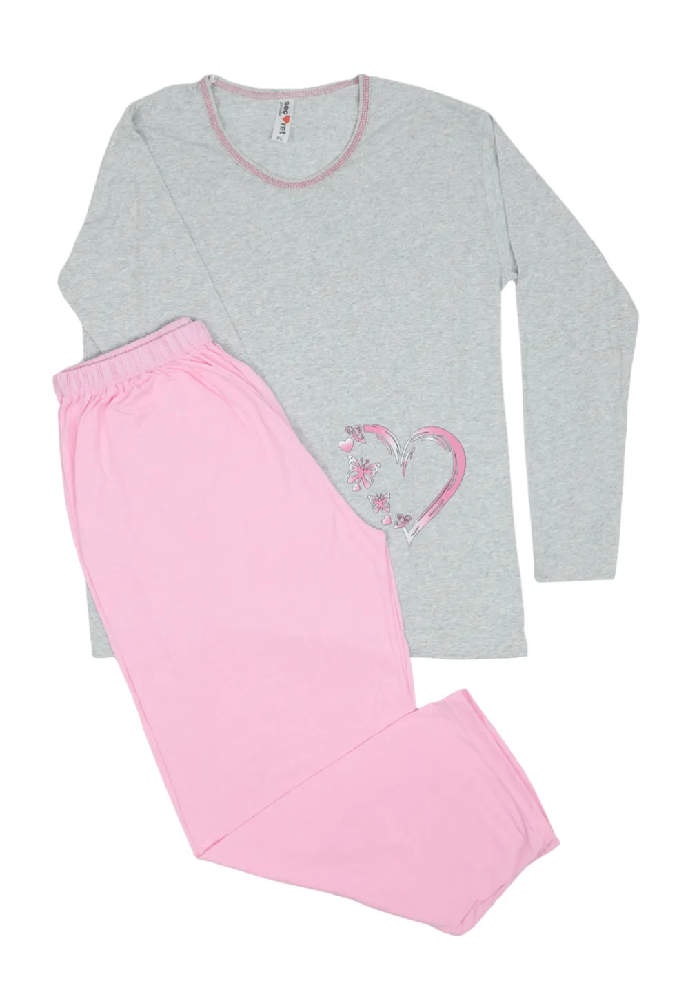 Pijama damă  din bumbac mânecă lungă și pantaloni lungi - 1