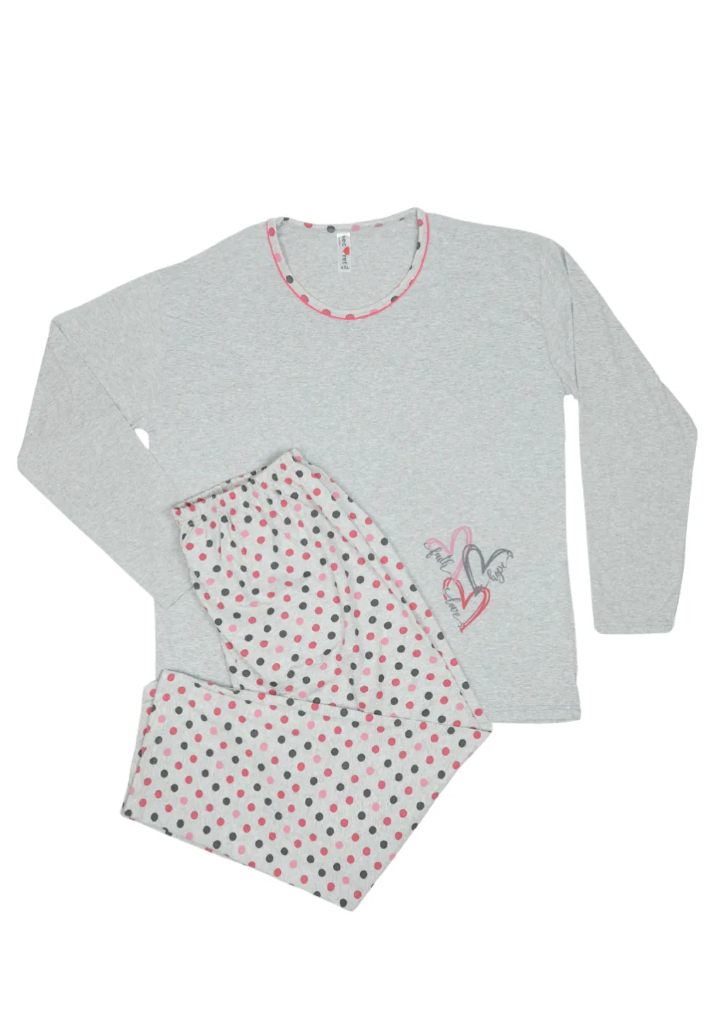 Pijama damă  din bumbac mânecă lungă și pantaloni lungi - 1