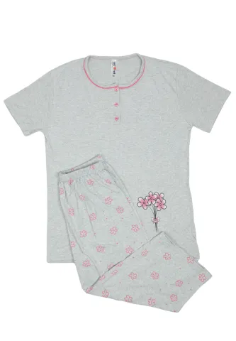 Pijama damă  din bumbac mânecă scurtă și pantaloni 3/4