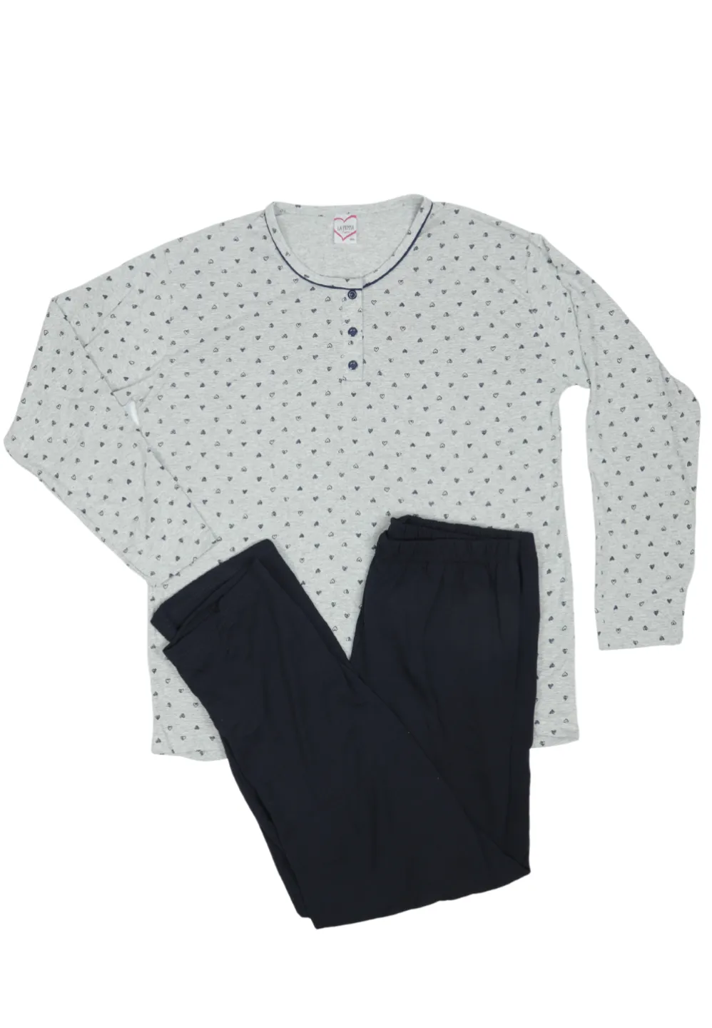 Pijama damă  din bumbac mânecă lunga și pantaloni lungi - 1