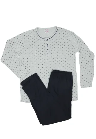 Pijama damă  din bumbac mânecă lunga și pantaloni lungi