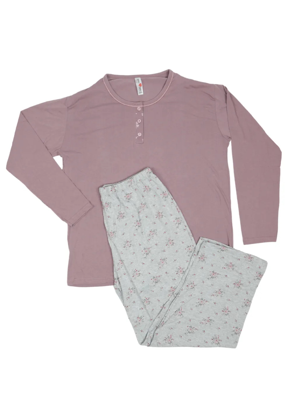 Pijama damă  din bumbac mânecă lunga și pantaloni lungi - 1