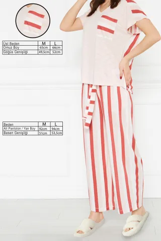 Pijama damă Freenight roz, tricou mânecă scurtă, pantaloni lungi hover
