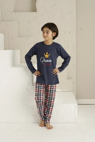 Pijama băieți, mânecă lungă, Prince, bleumarin