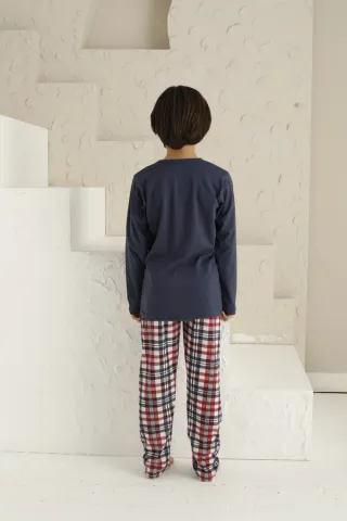 Pijama băieți, mânecă lungă, Prince, bleumarin hover