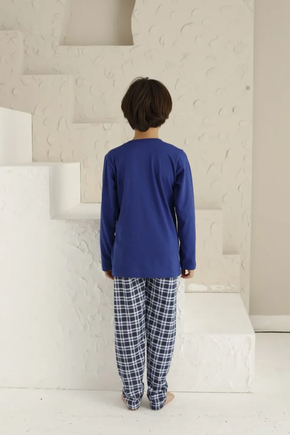 Pijama băieți, mânecă lungă, Love Me, albastru - 2