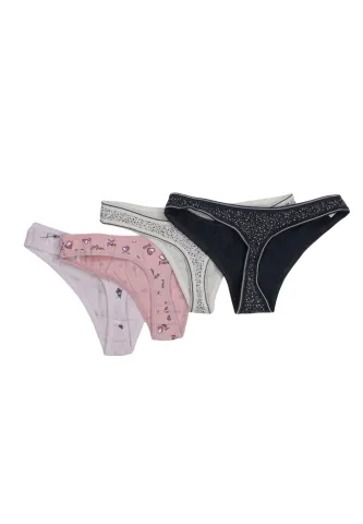 Set 4 chiloți tanga multicolor din bumbac – mărimea S hover