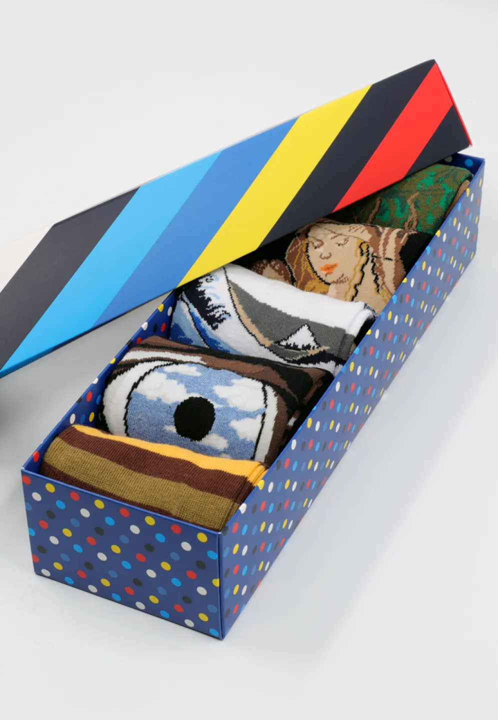 Set 5 Perechi Șosete Bărbați Serena – Multicolore, cu Imprimeuri Vesele, în Cutie Cadou - 1