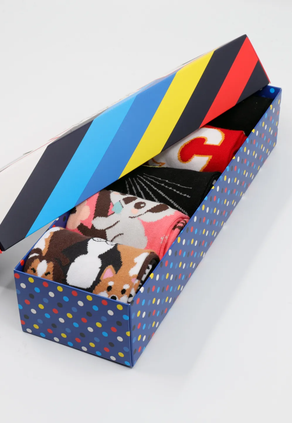 Set 5 Perechi Șosete Unisex Serena – Multicolore, cu Imprimeuri Vesele, în Cutie Cadou - 1
