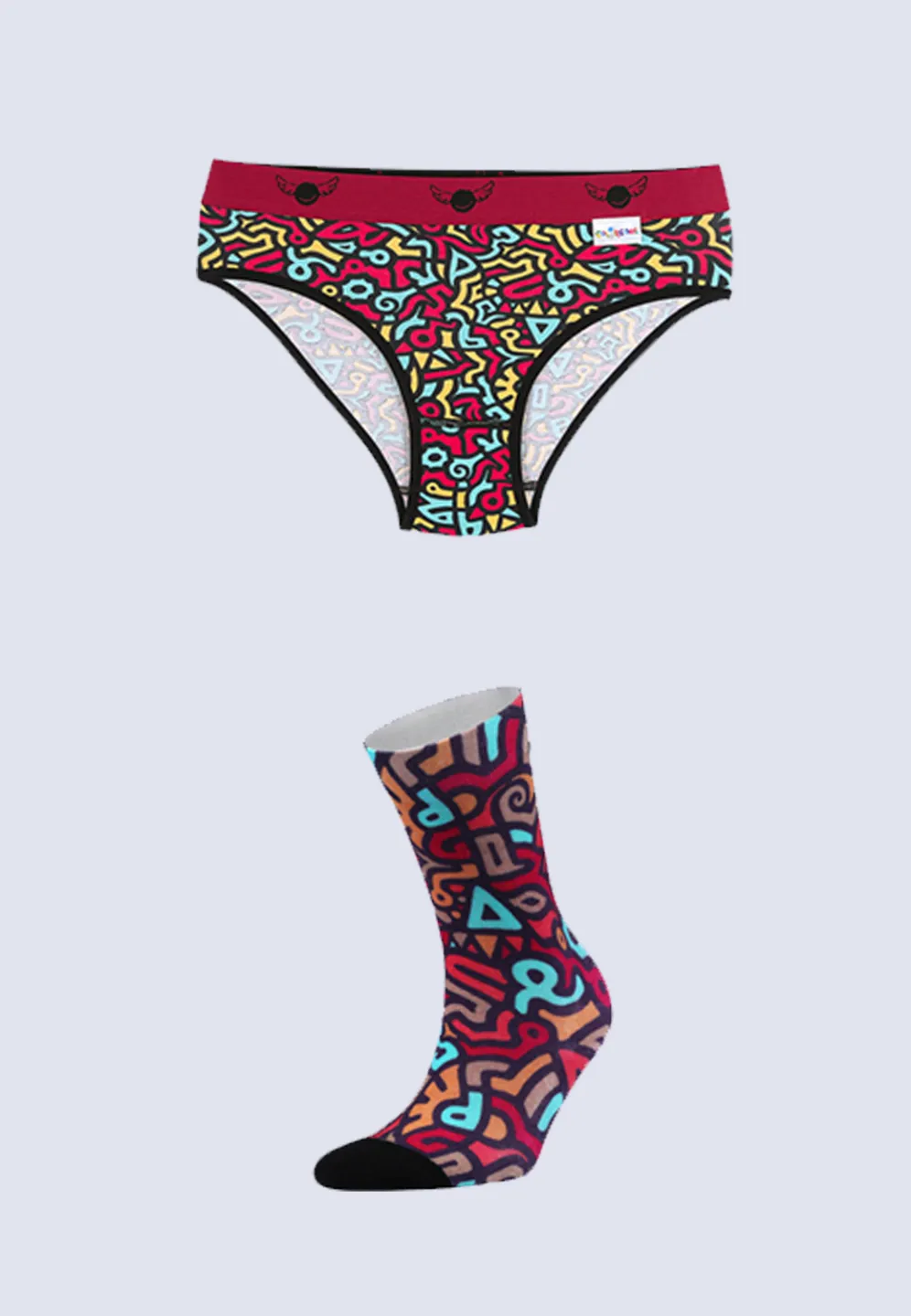 Set damă chiloți slip + șosete - Color Cool - 3