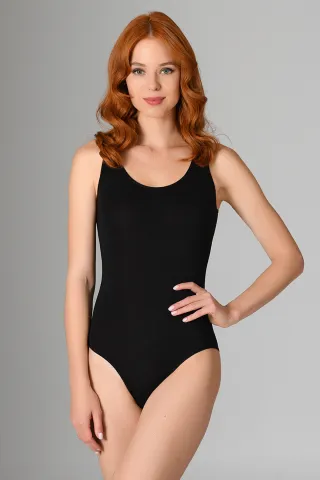 Body Dama cu Bretea Lată, Negru