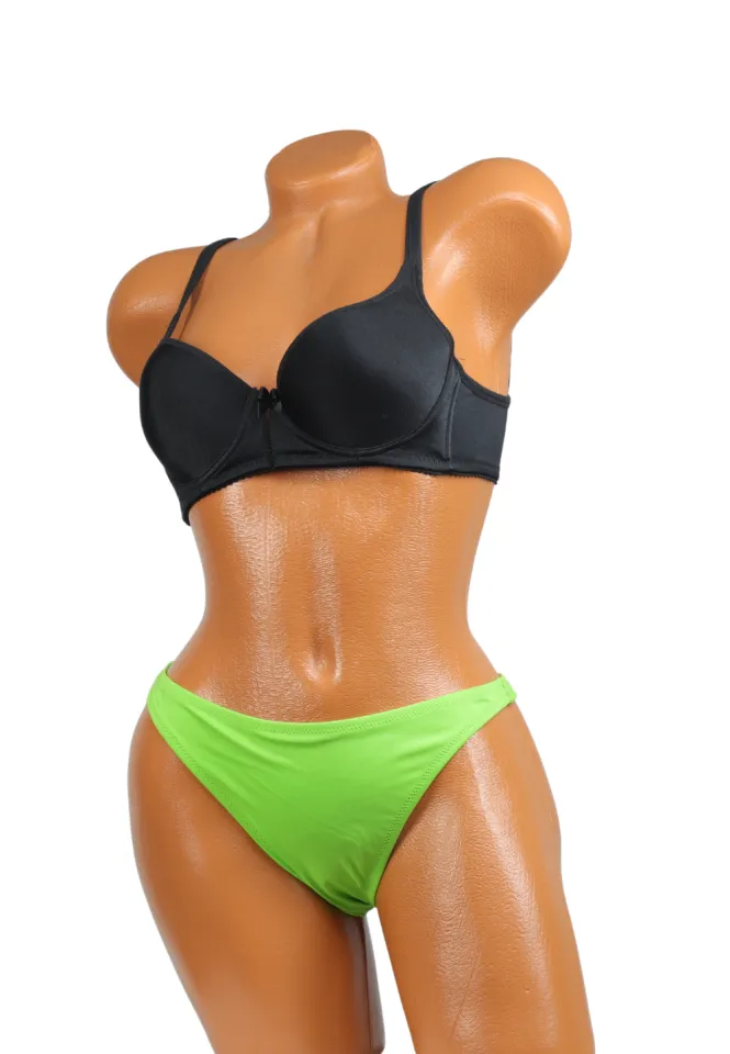 Slip de plajă tanga femei verde neon