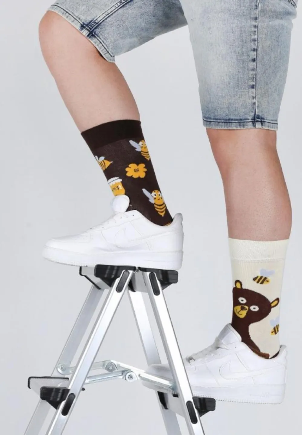Șosete Bărbați Fără Cusături Mismatching - Imprimeu Honey - 3