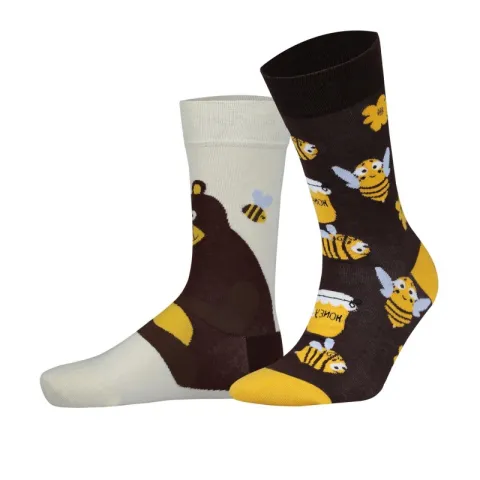 Șosete Damă Fără Cusături Mismatching - Imprimeu Honey hover