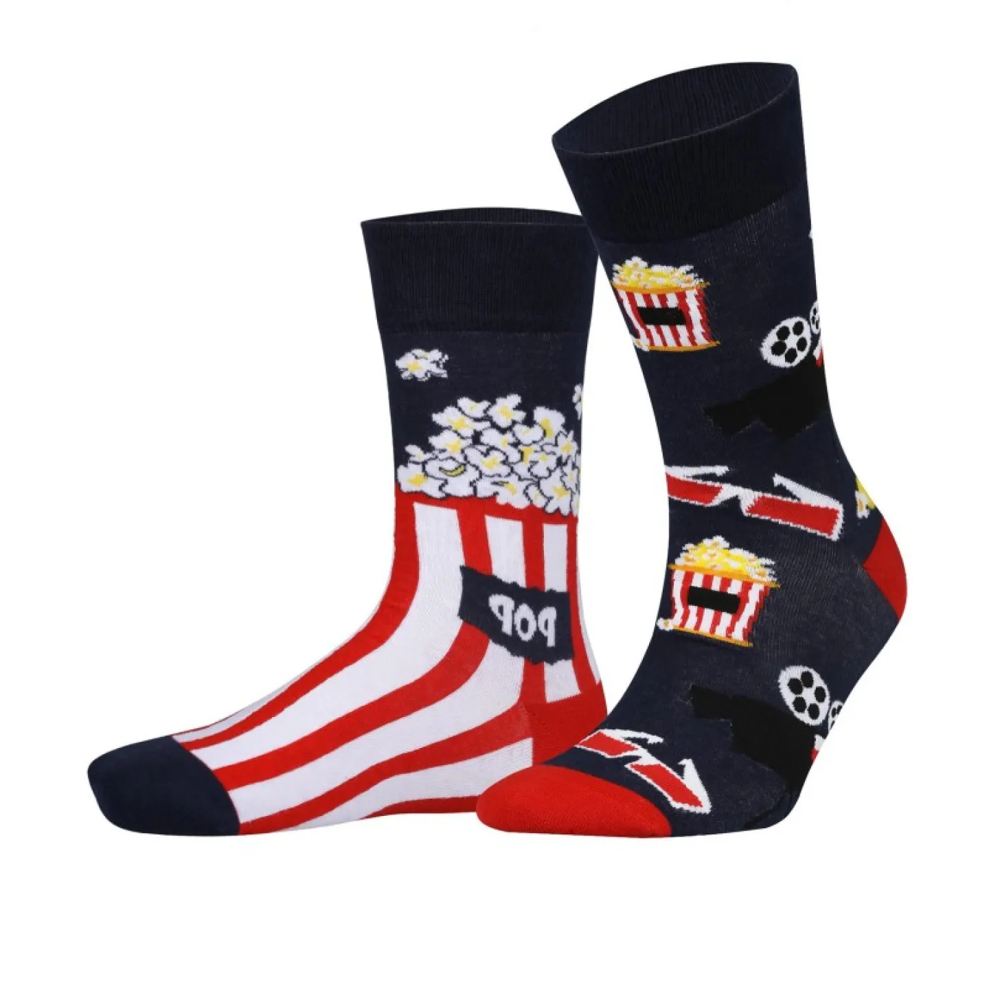 Șosete Damă Fără Cusături Mismatching - Imprimeu Popcorn - 3