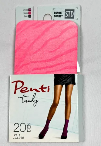 Șosete Penti ,,Zebra" 20 DEN – Roz Aprins, Peste Gleznă