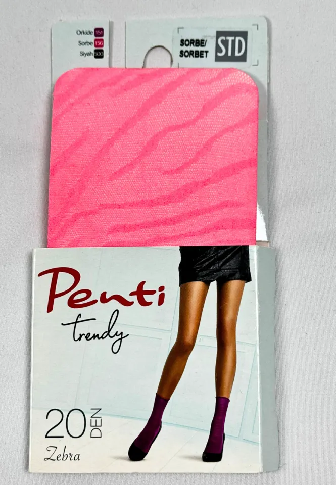 Șosete Penti ,,Zebra" 20 DEN – Roz Aprins, Peste Gleznă