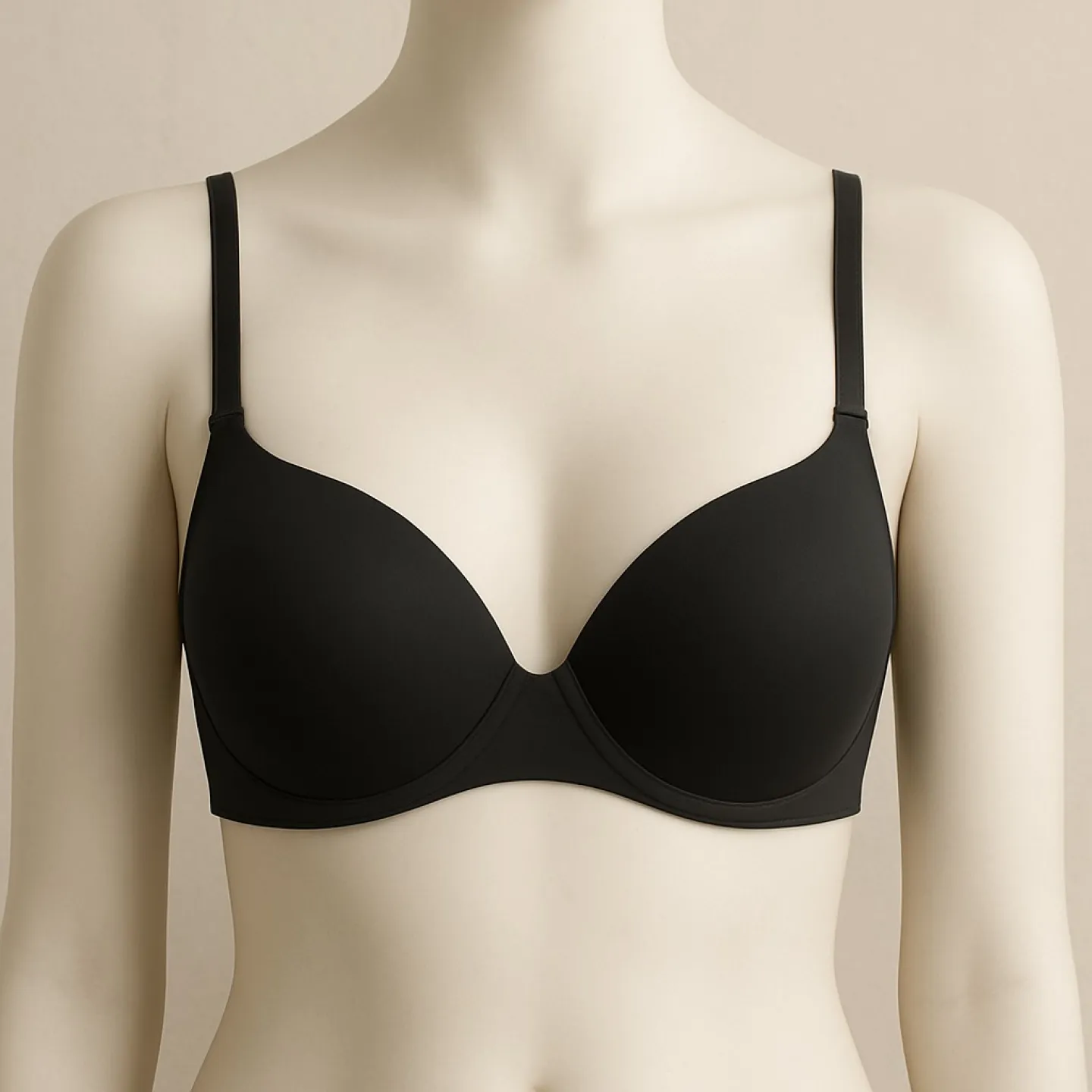 Sutien dama Bella Donna cu burete si push up, bretele detașabile, culoare negru - 1