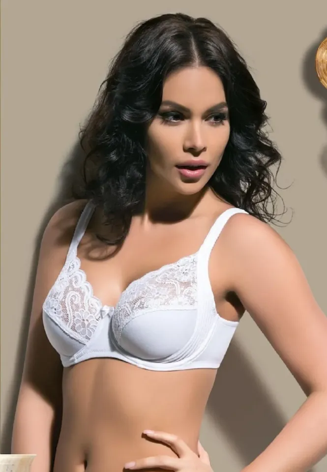 Sutien dama Bella Donna cu dantelă, fără burete, culoare alb