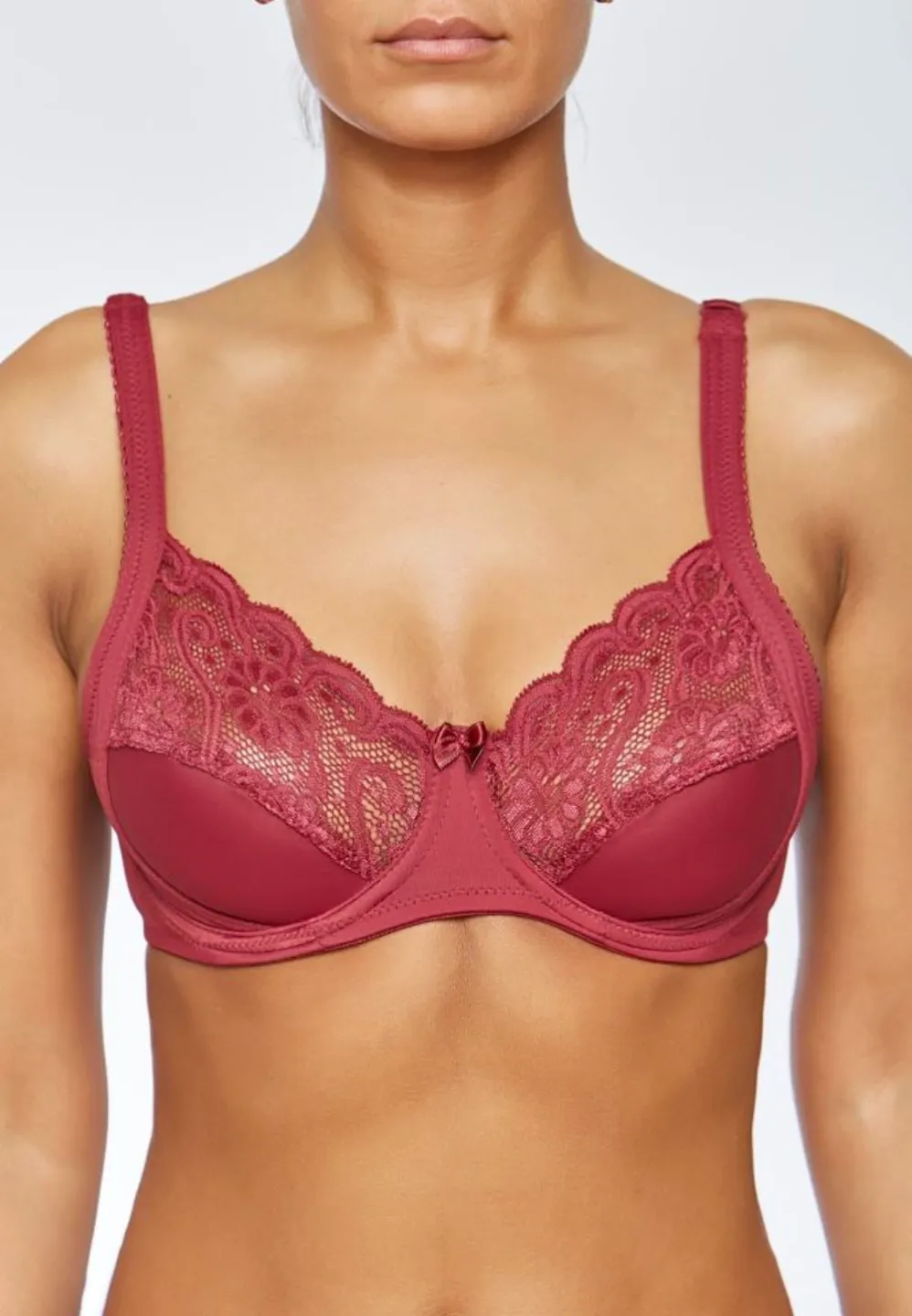 Sutien dama Bella Donna cu dantelă, fără burete, culoare coral - 1