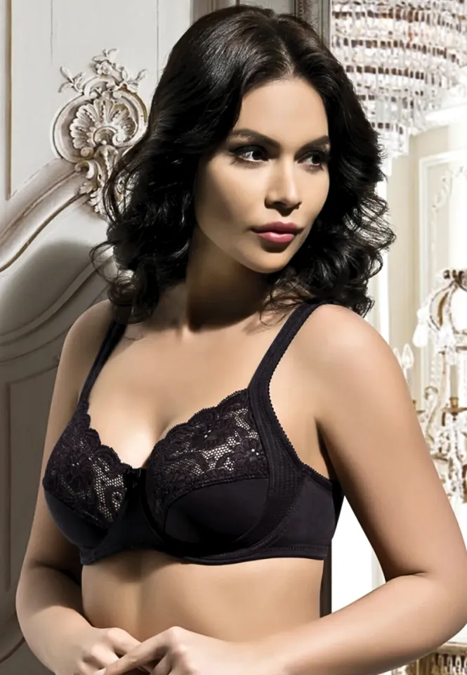 Sutien dama Bella Donna cu dantelă, fără burete, culoare negru