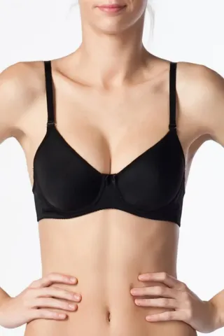 Sutien damă cu balene și cupe moi, culoare negru