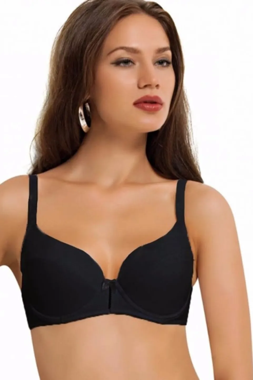 Sutien damă, cupe din microfibră, culoare negru - 1