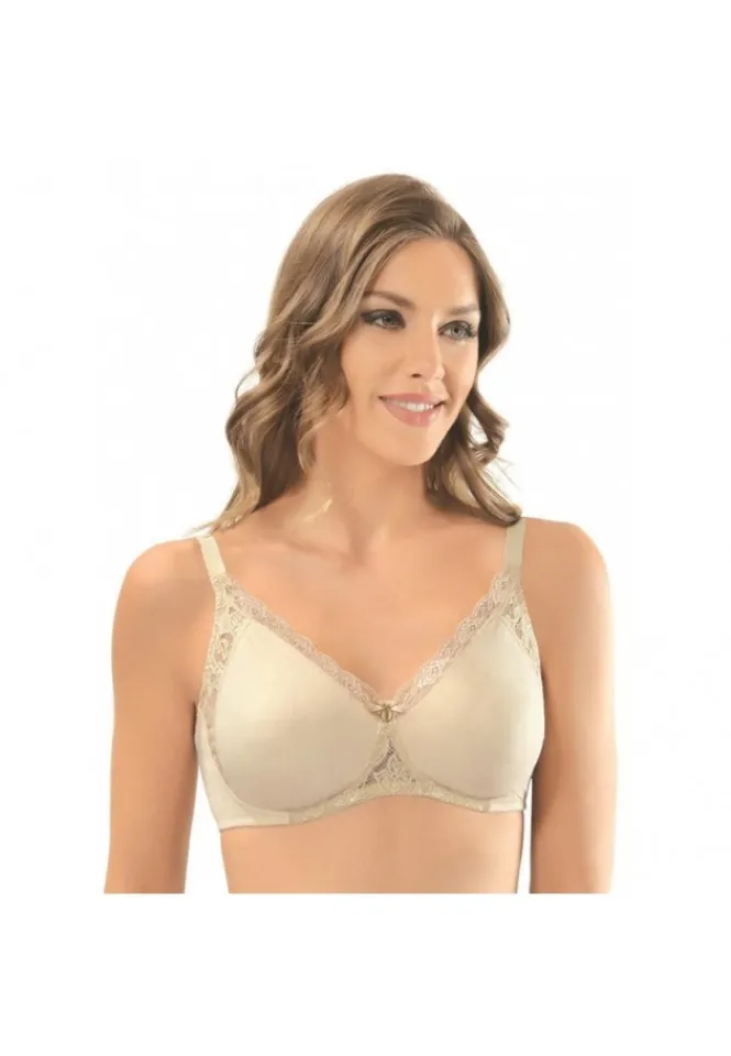 Sutien damă minimizer fără balene și cupe moi, culoare bej