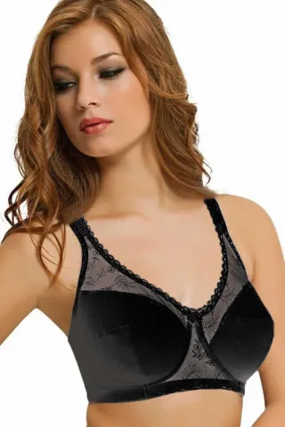 Sutien dama minimizer cu dantelă, culoare negru
