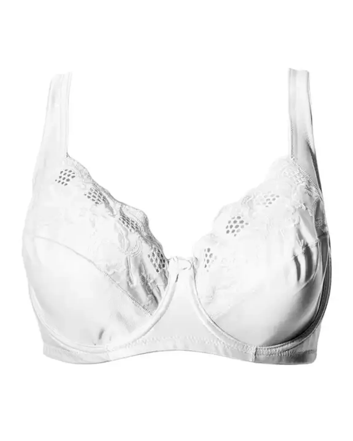 Sutien damă minimizer cu dantelă și cupe moi, culoare alb - 1