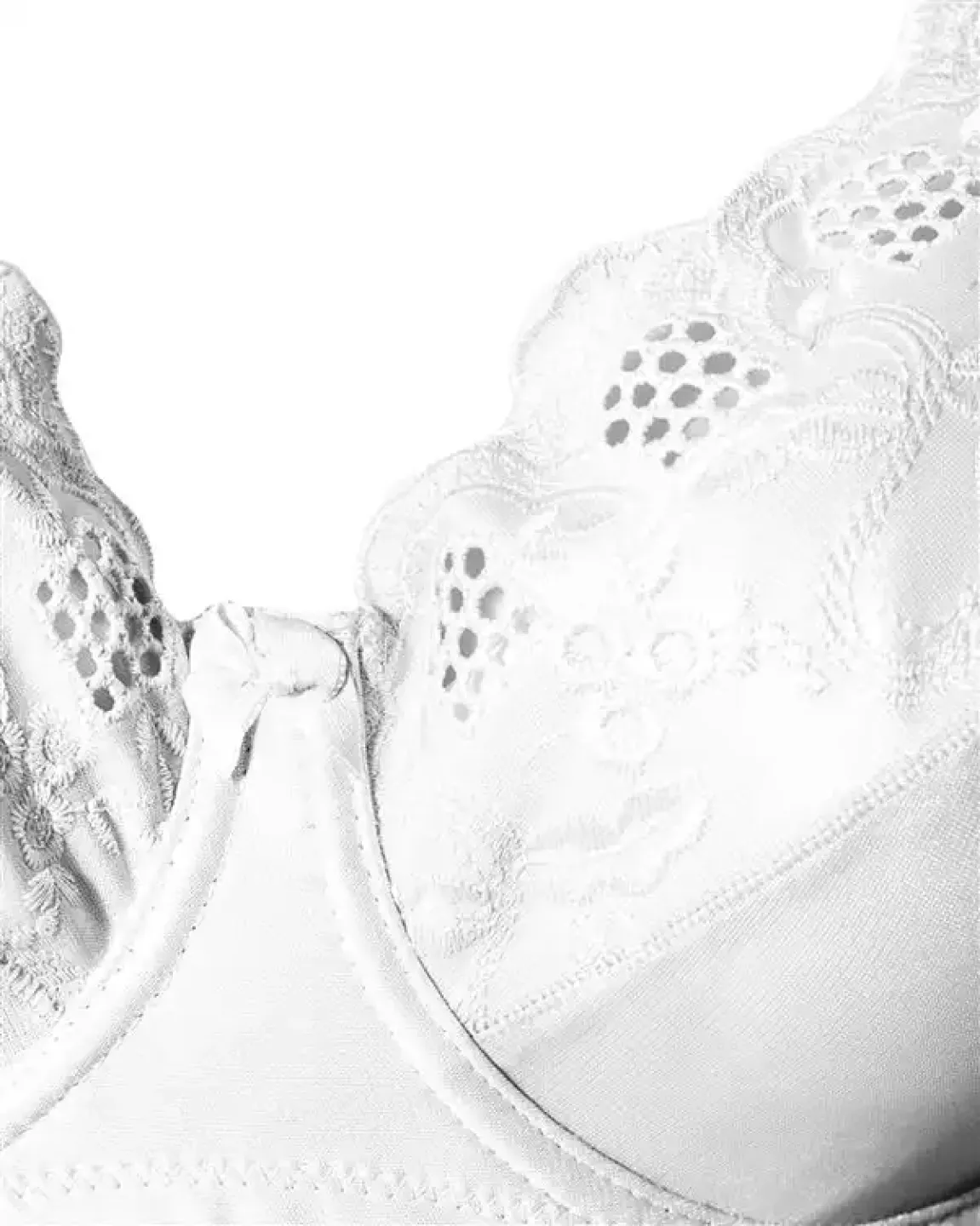 Sutien damă minimizer cu dantelă și cupe moi, culoare alb - 2