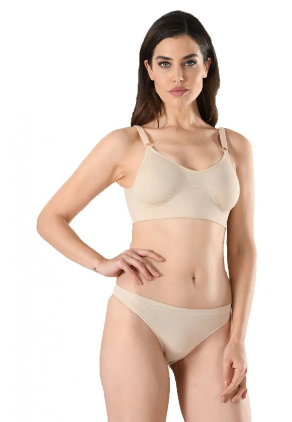Sutien dama minimizer, material lejer, culoare bej - 1