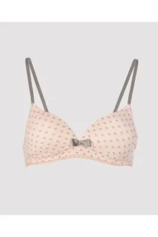 Sutien fetițe 11-14 ani cu burete, fără balene de susținere, culoare somon hover