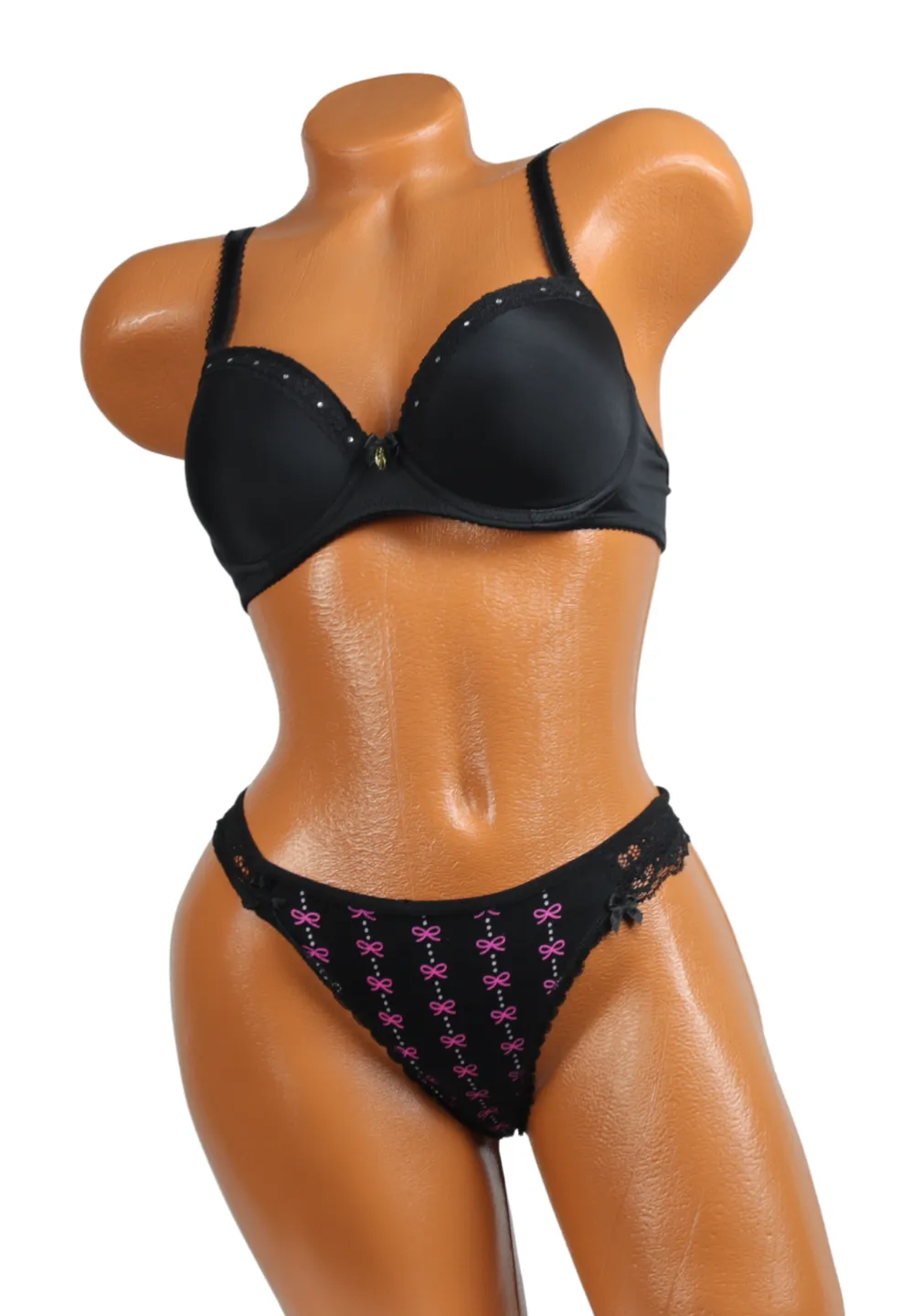 Sutien NBB cu burete fără push up cu dantelă, culoare negru - 1