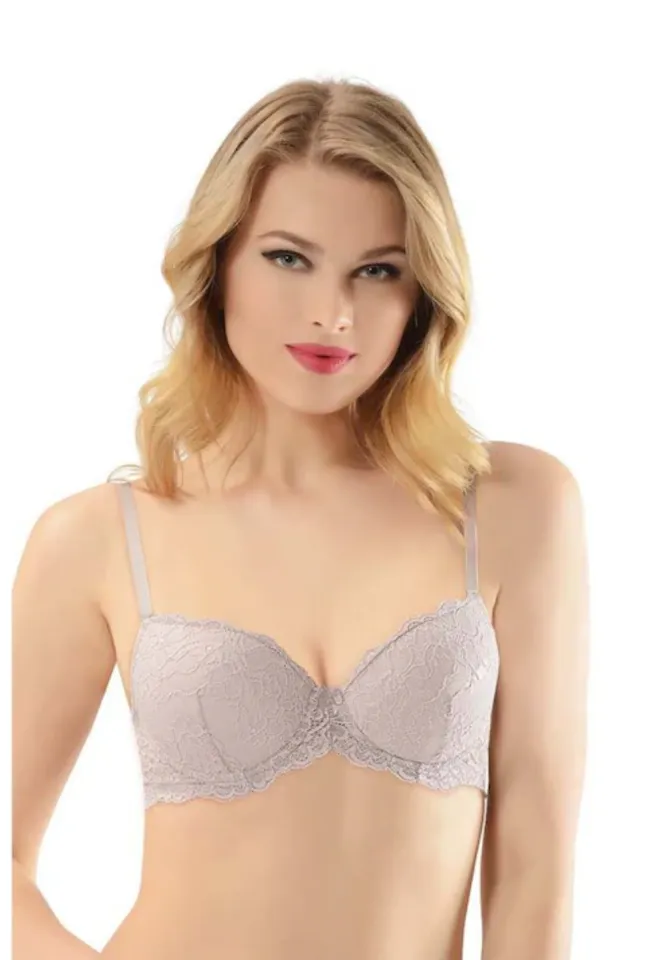 Sutien NBB cu dantelă, Push-Up si Balene de Sustinere, Culoare Lila