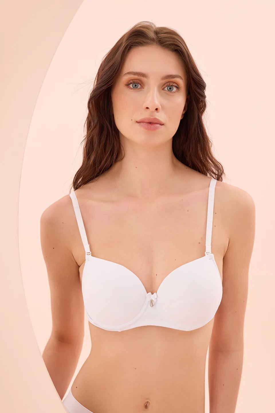 Sutien NBB cu Push-Up, Bretele Detașabile, Culoare Alb - 3