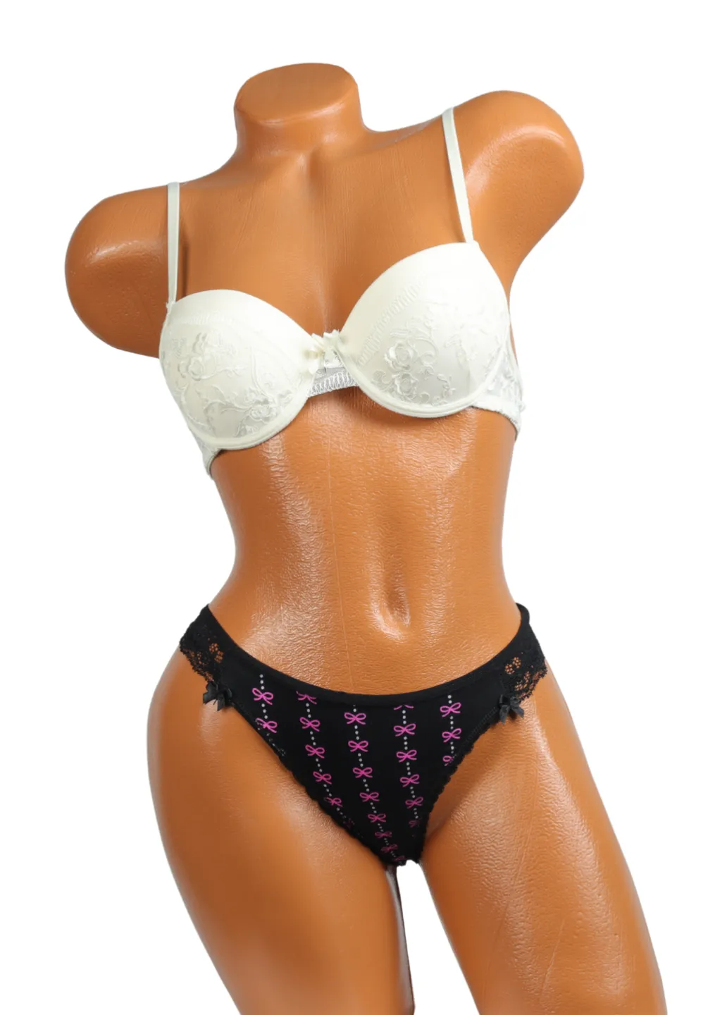 Sutien NBB cu Push-Up cu dantelă, culoare alb - 1