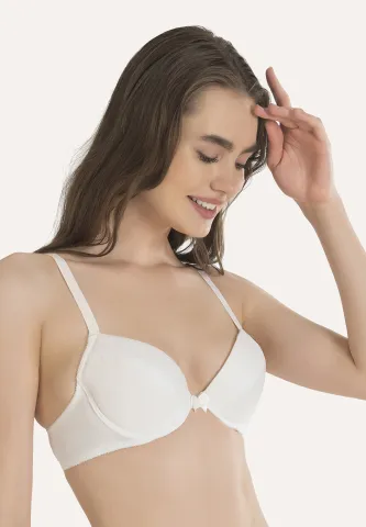 Sutien push-up cu balene, culoare alb hover