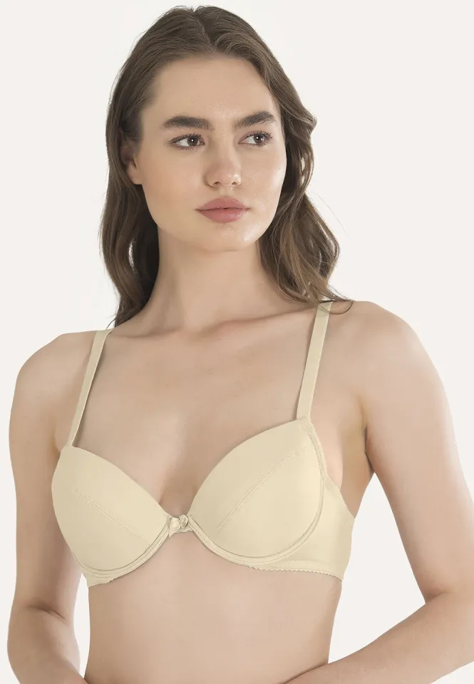 Sutien push-up cu balene, Bej