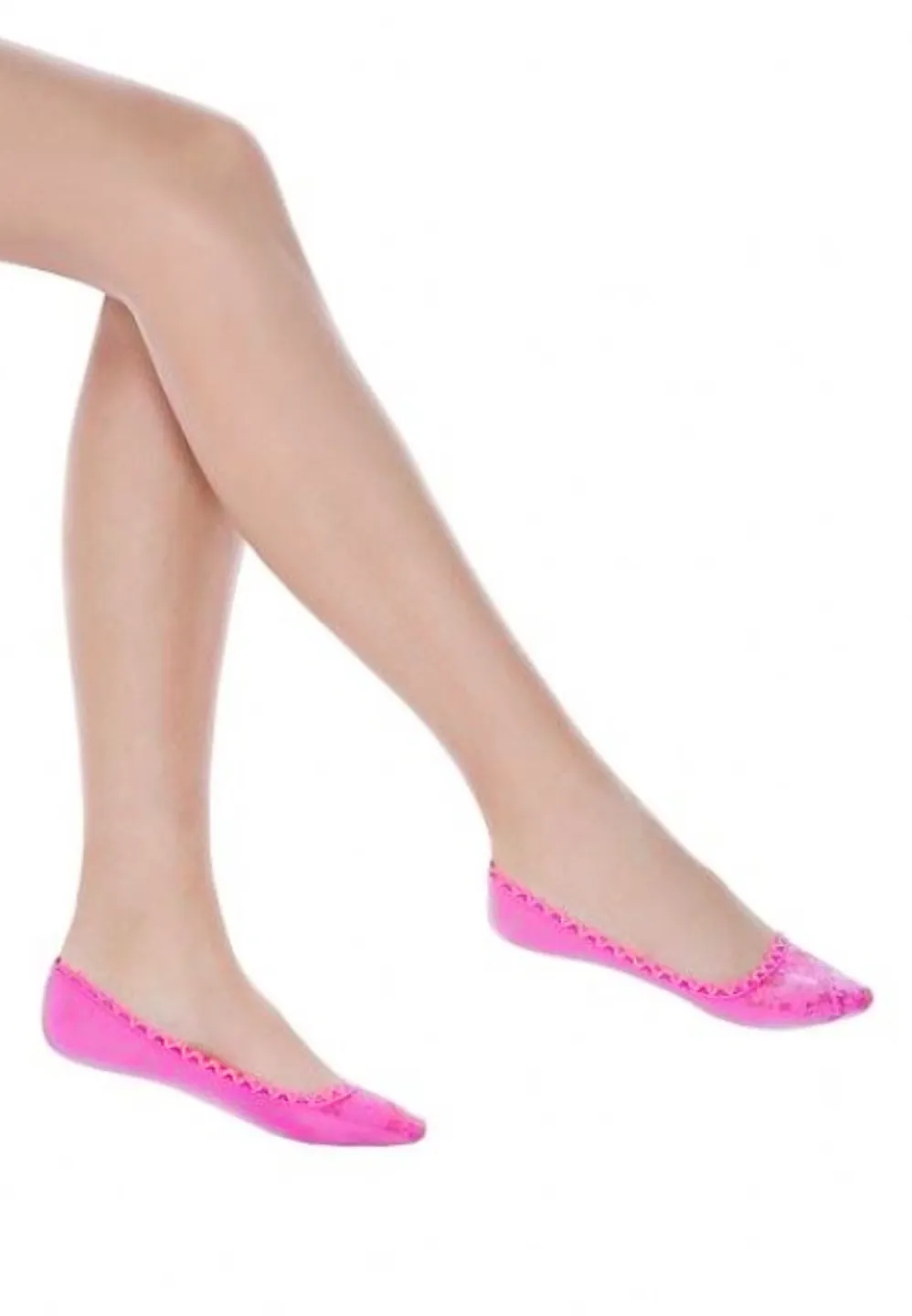 Talpici damă Penti cu dantelă înflorată, culoare roz - 1