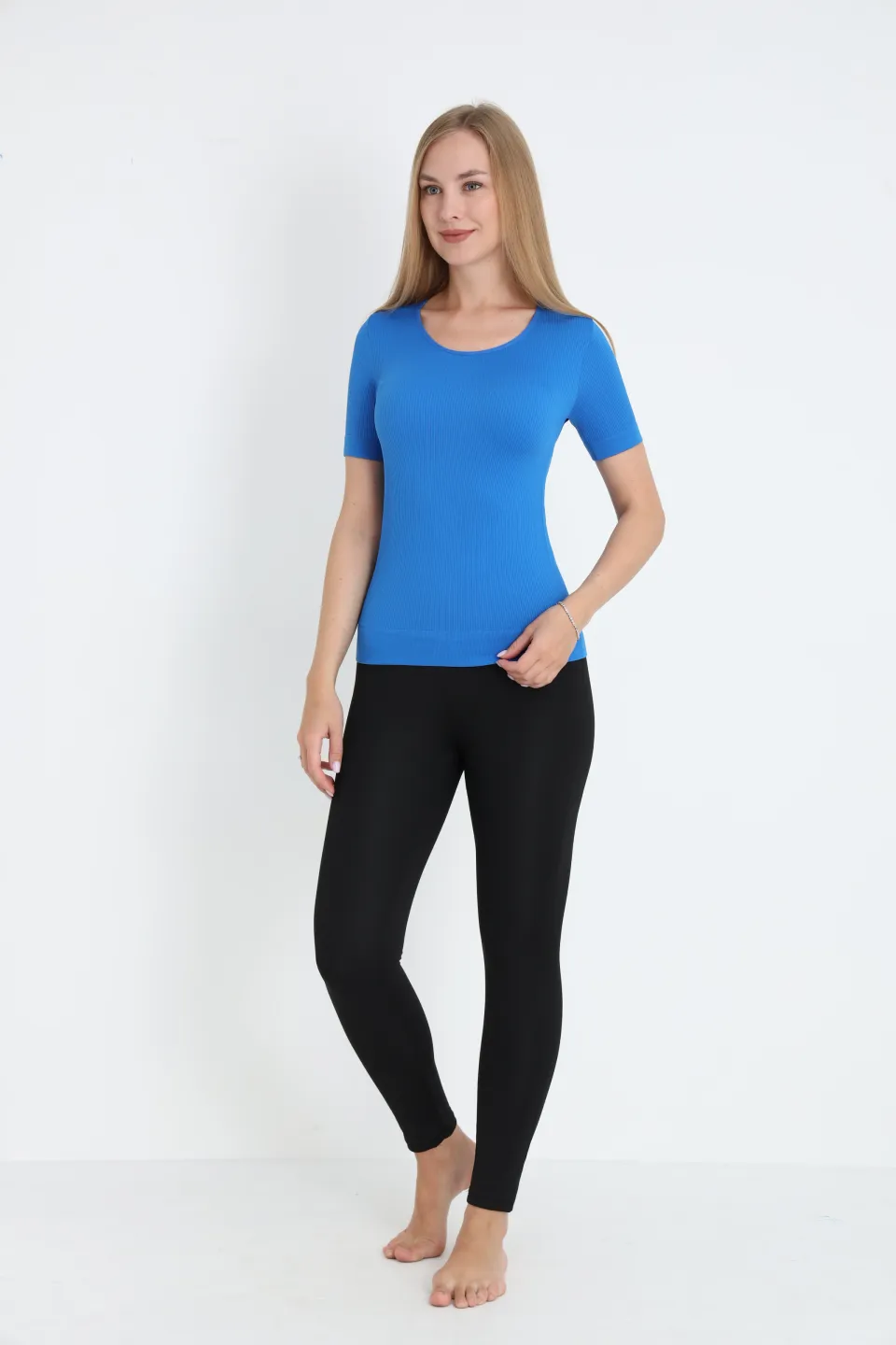 Tricou damă cu mânecă scurtă – albastru - 3