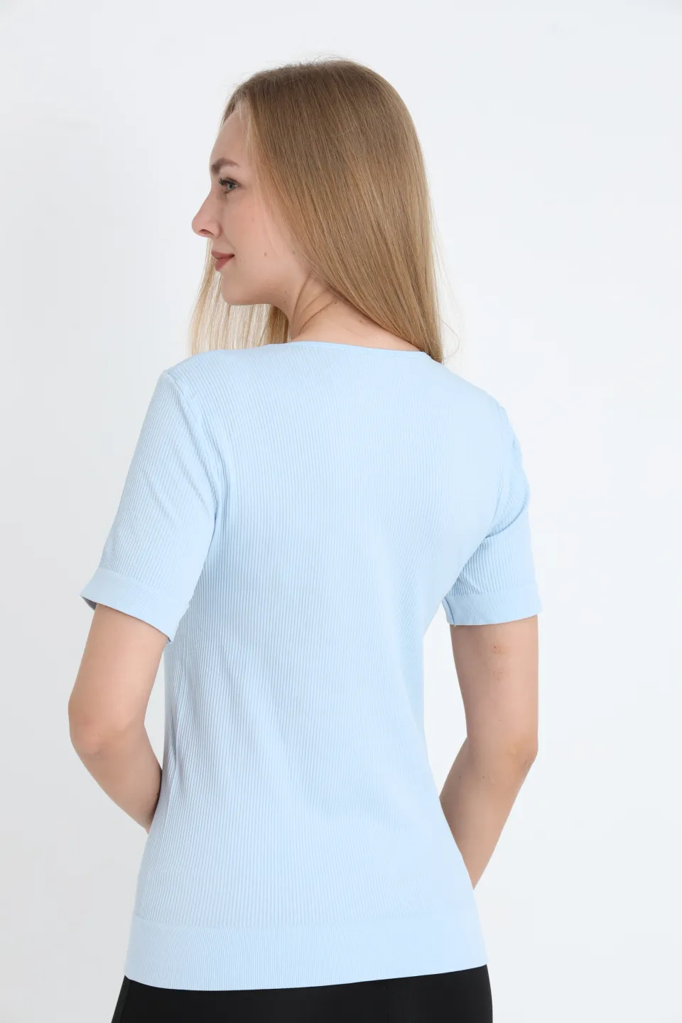 Tricou damă cu mânecă scurtă – bleu - 2