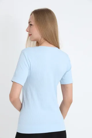 Tricou damă cu mânecă scurtă – bleu hover