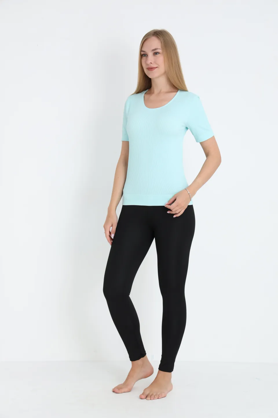 Tricou damă cu mânecă scurtă – bleu - 1