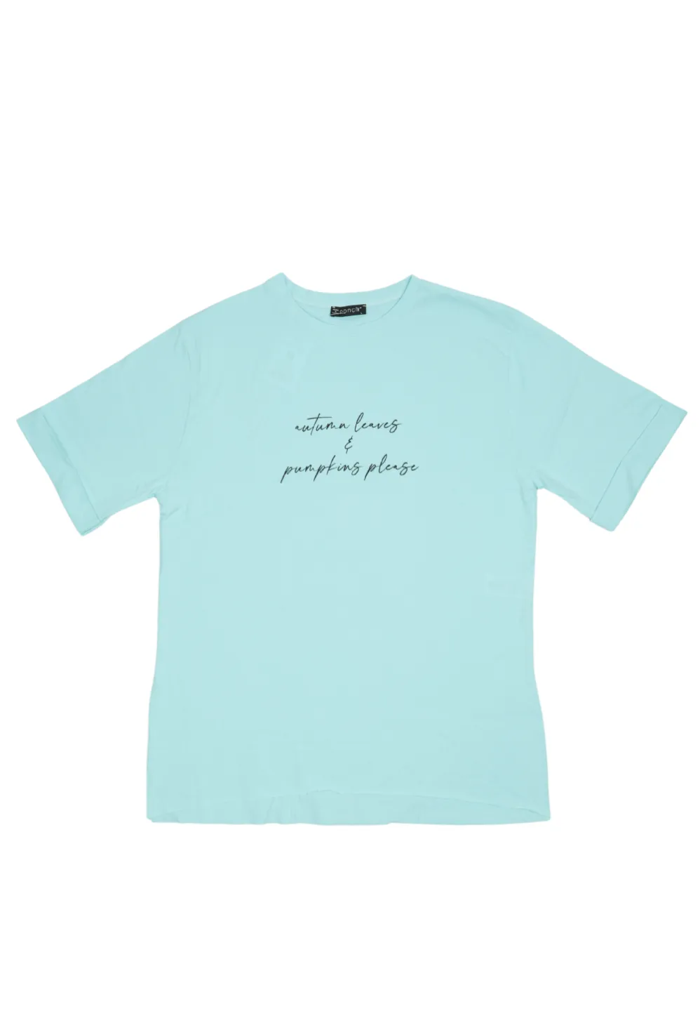 Tricou damă din bumbac, cu imprimeu - culoare albastru deschis - 1