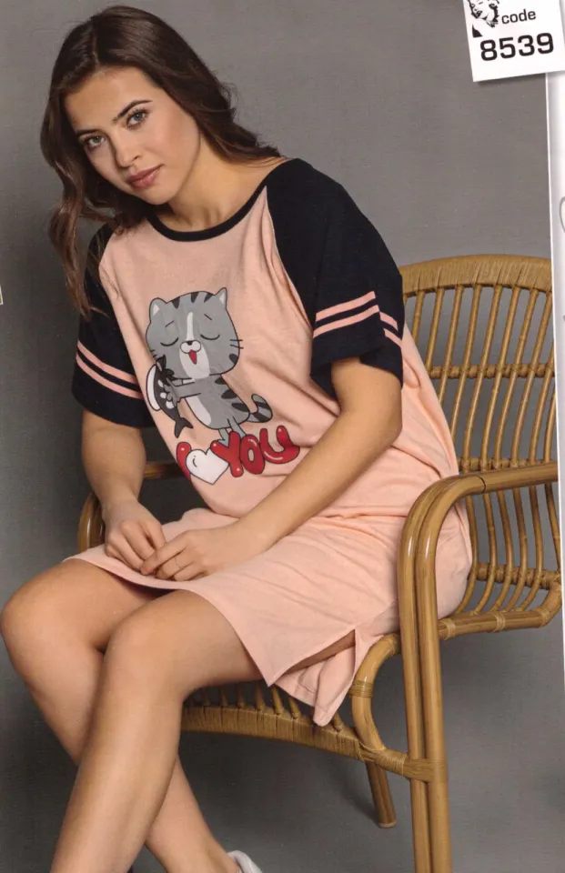 Rochie casual damă cu mânecă scurtă, până la genunchi, imprimeu I Love You, bej