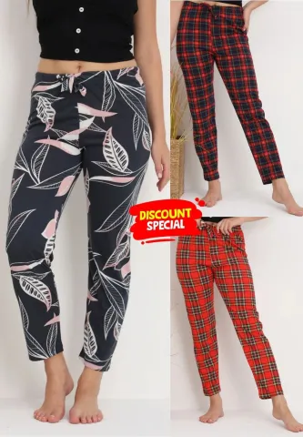 Set 3 piese – pantaloni de pijama damă