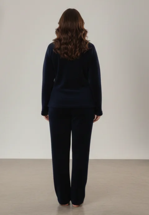 Pijama damă cocolino bleumarin cu ursuleț